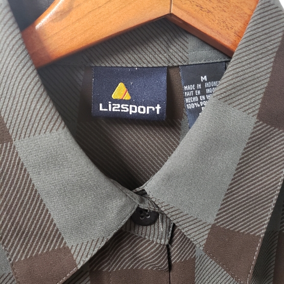 Vintage LizSport LS Button-Down Silk Shirt, Women's Size M - Picture 4 of 5